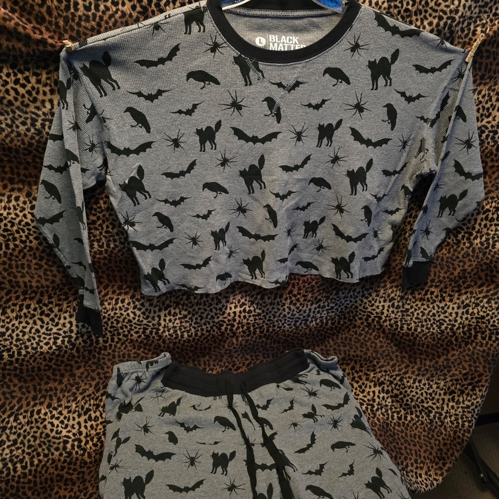 Black Matter Halloween Thermal Pajamas